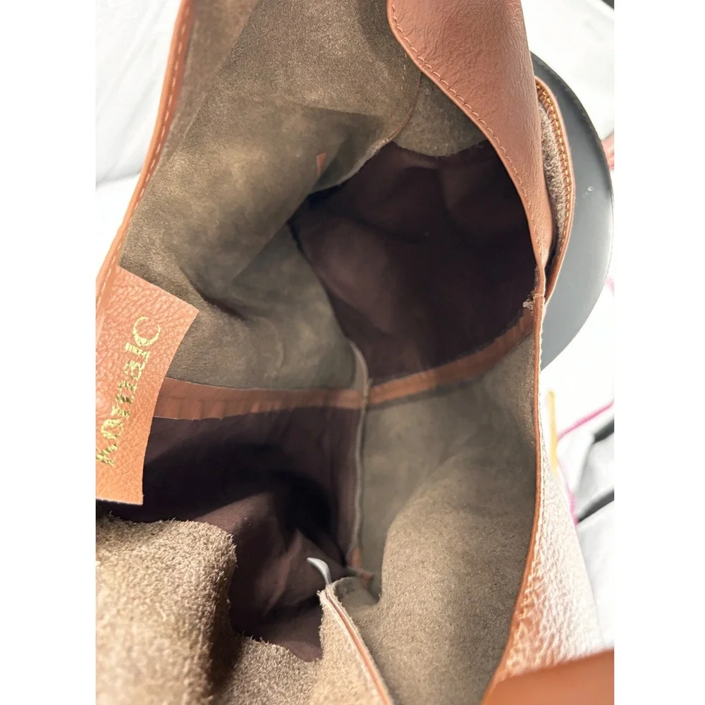 Komal C Leather Hobo Bag Womens Large Caramel Excellent Slouchy Boho Shoulder